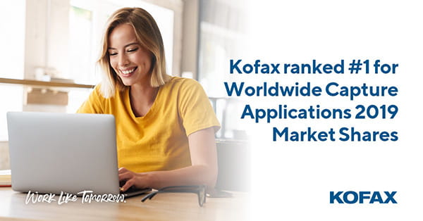 Kofax ranked #1 for Worldwide Capture Applications 2019 Market Shares