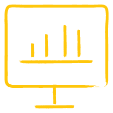 analytic chart yellow icon